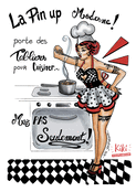 La cuisinière moderne en mode pin-up